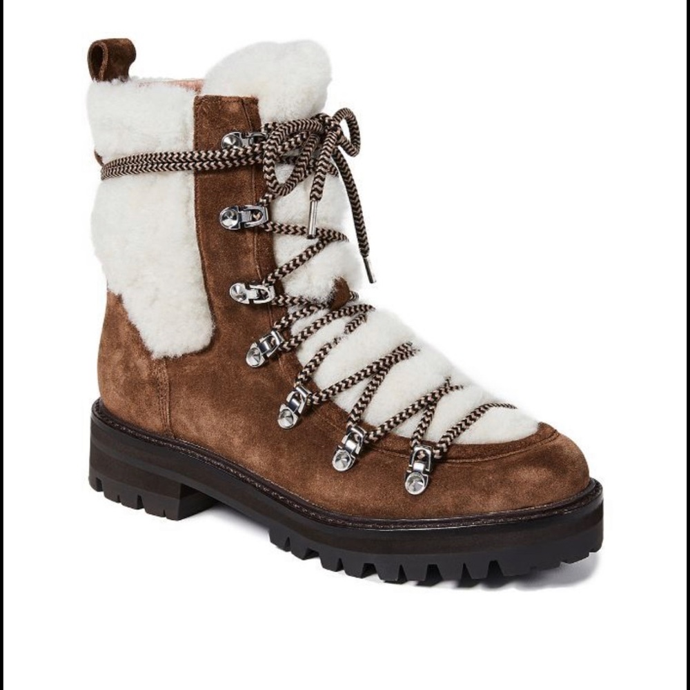 NEVER WORN Sigerson Morrison Isla Genuine Shearling Lined Hiker Boot, 7.5